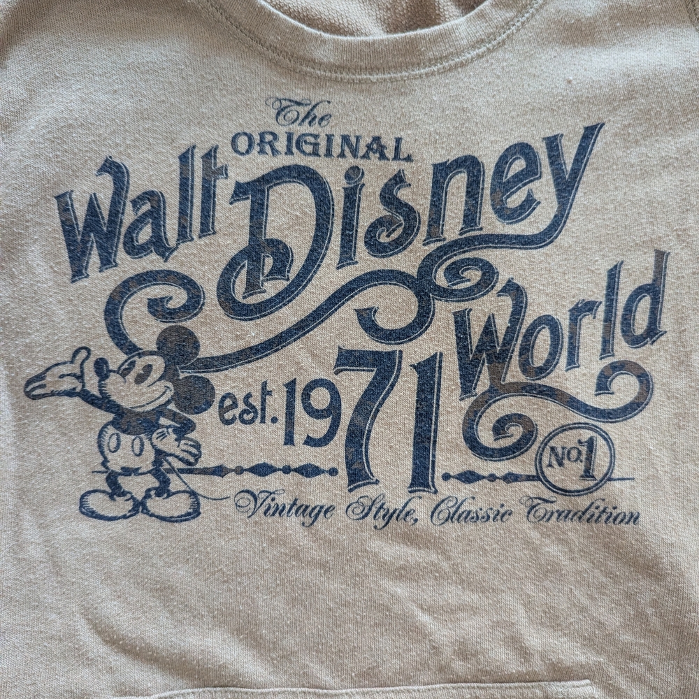 Disney Women's Tan Cotton Thin Sweatshirt